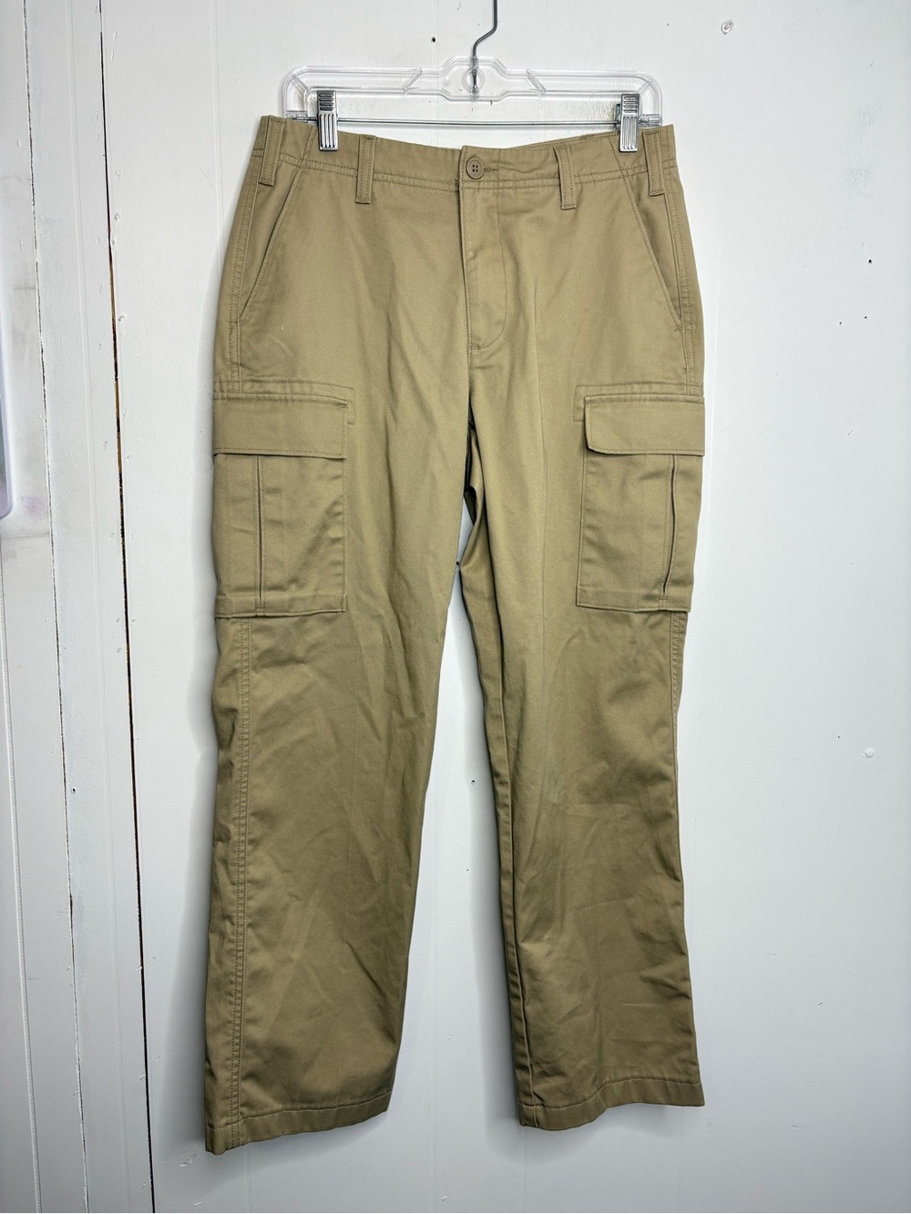 Lands End Pants Womens 8 Cargo Utility Straight Leg Tan Khaki Hiking Street
